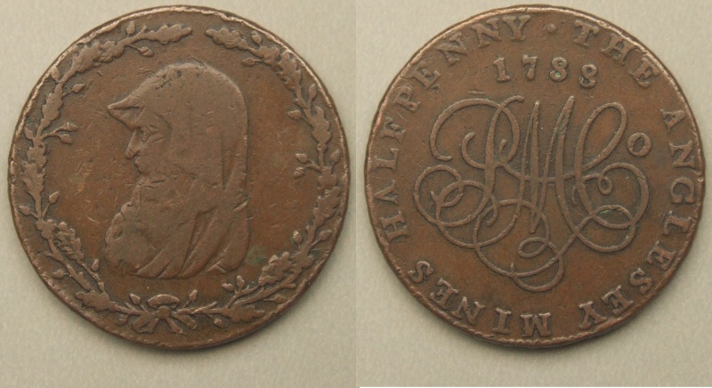 Anglesey 1788 druid's head halfpenny D&H 281